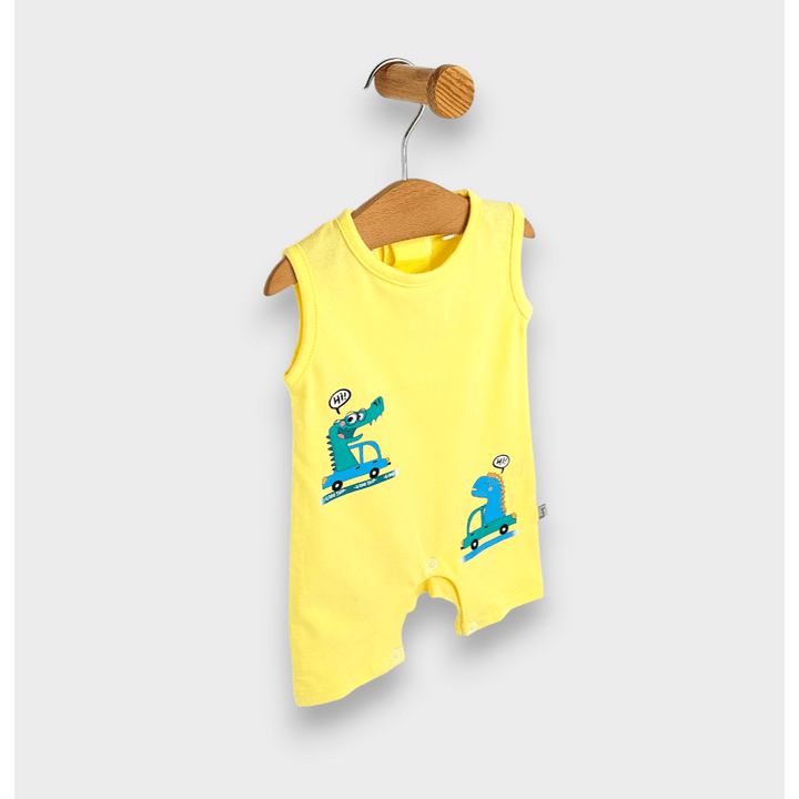 Rainy Бебешки гащеризон Hi, Dino 56-80см. лимон