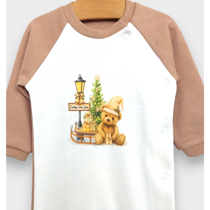 Rainy Бебешки гащеризон Коледно мече с дълъг ръкав 56-62см.