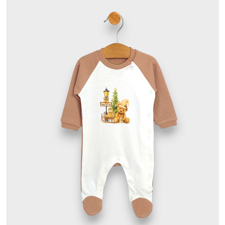 Rainy Бебешки гащеризон Коледно мече с дълъг ръкав 56-62см.