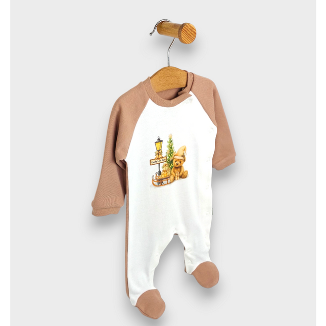 Rainy Бебешки гащеризон Коледно мече с дълъг ръкав 56-62см.