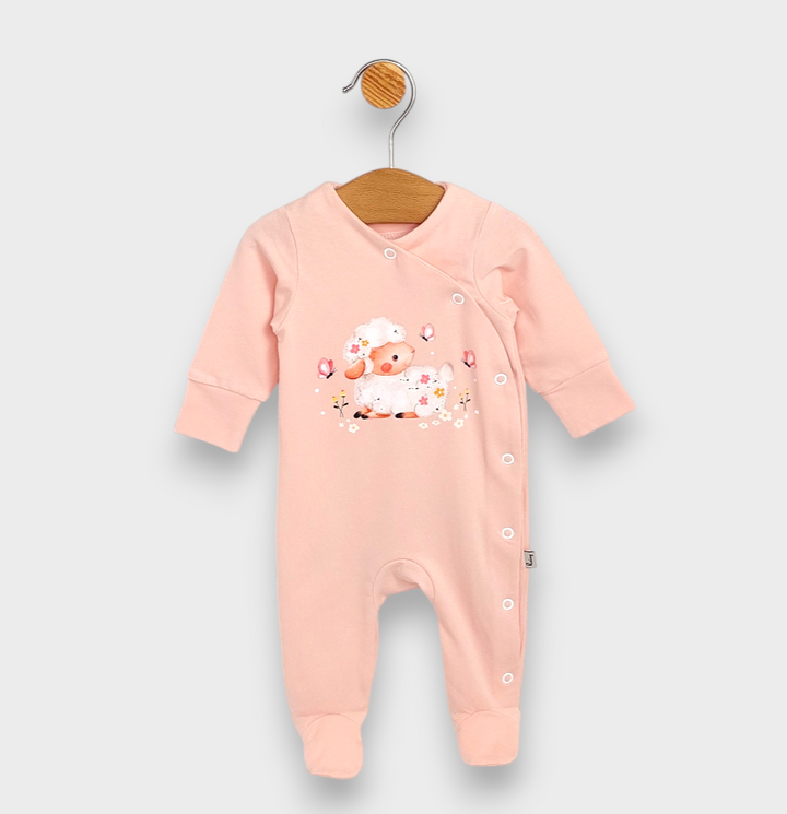Rainy Бебешки гащеризон Little Lamb с дълъг ръкав 56-74см. бонбон