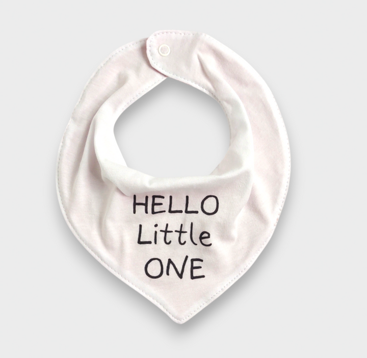 Rainy Бебешки гащеризон с бандана Hello little one с дълъг ръкав 56-68см. пудра