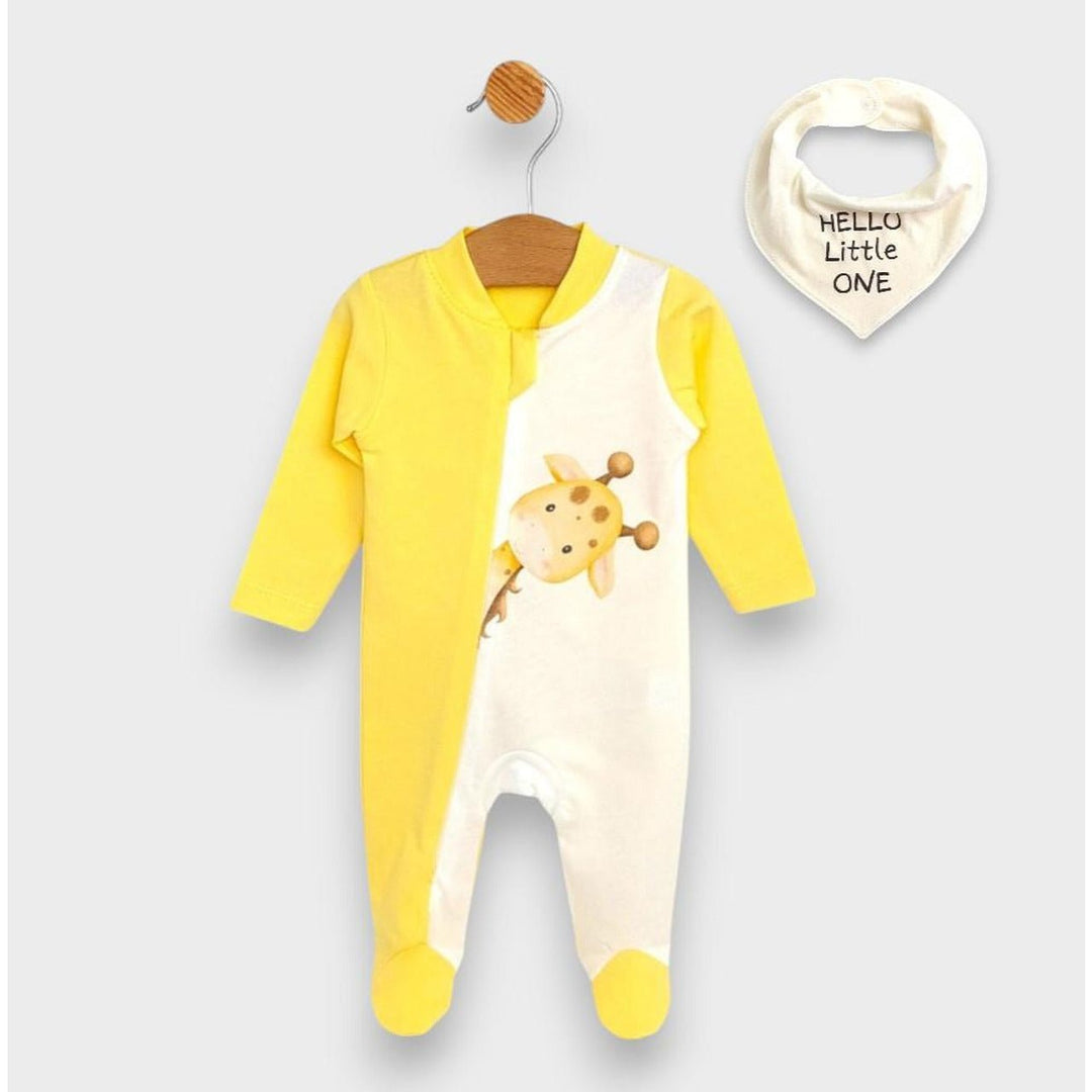 Rainy Бебешки гащеризон с бандана Hello little one с дълъг ръкав 56-68см.