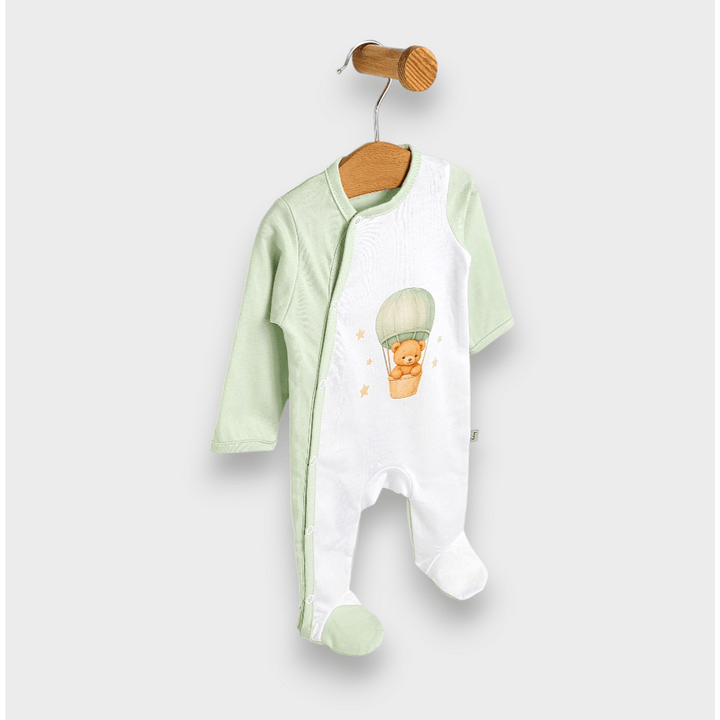 Rainy Бебешки гащеризон с дълъг ръкав 48-62см. Green bear