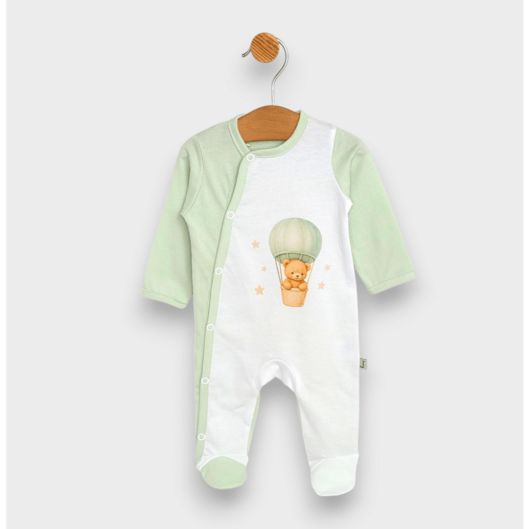 Rainy Бебешки гащеризон с дълъг ръкав 48-62см. Green bear