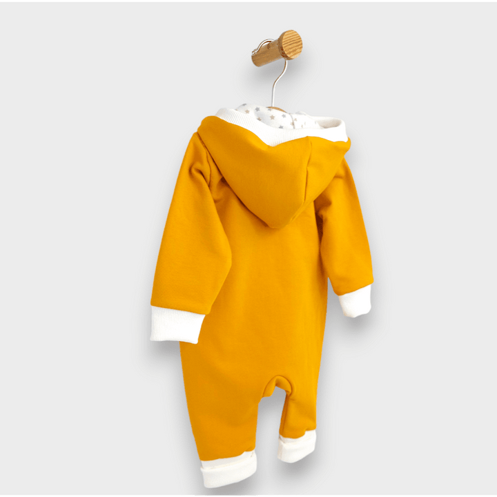 Rainy Бебешки гащеризон с качулка Мече с лапички 56 - 80 см. горчица