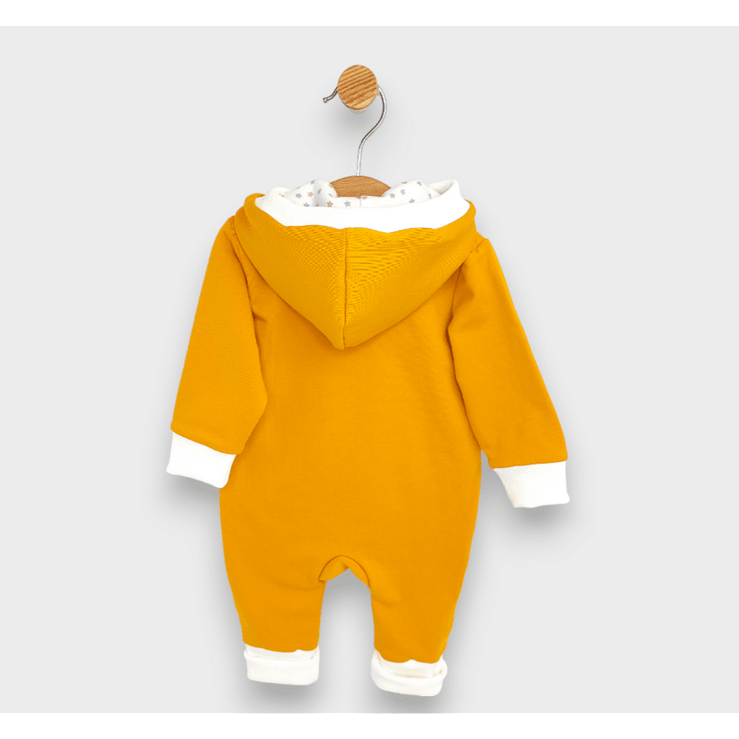 Rainy Бебешки гащеризон с качулка Мече с лапички 56 - 80 см. горчица