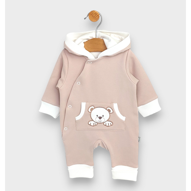 Rainy Бебешки гащеризон с качулка Мече с лапички 56 - 80 см. крем