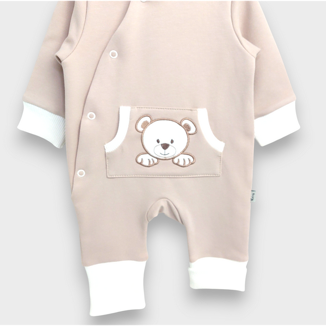 Rainy Бебешки гащеризон с качулка Мече с лапички 56 - 80 см. крем