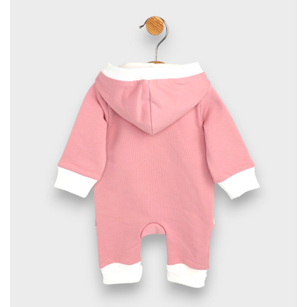 Rainy Бебешки гащеризон с качулка Мече с лапички 56 - 80 см. пудра