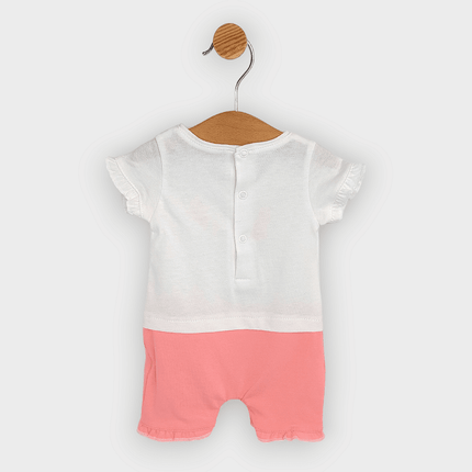 Rainy Бебешки гащеризон с къс ръкав Bunny 56-80см. корал