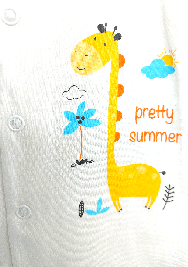 Rainy Бебешки гащеризон с къс ръкав Pretty Summer 56-74см. екрю
