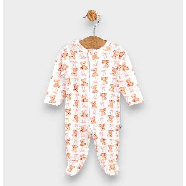 Rainy Бебешки гащеризон с предно закопчаване 56 - 74 см. Мече с панделка