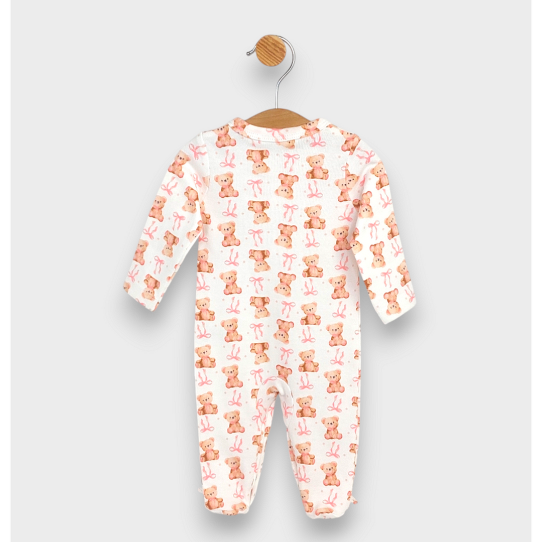 Rainy Бебешки гащеризон с предно закопчаване 56 - 74 см. Мече с панделка