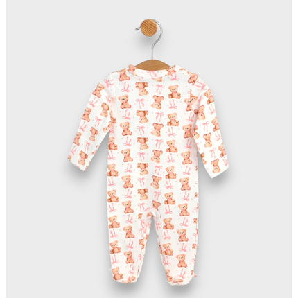 Rainy Бебешки гащеризон с предно закопчаване 56 - 74 см. Мече с панделка