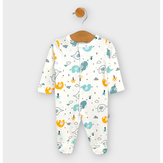 Rainy Бебешки гащеризон с предно закопчаване 56 - 74 см. Шарени слончета