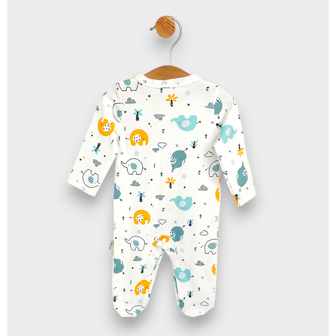 Rainy Бебешки гащеризон с предно закопчаване 56 - 74 см. Шарени слончета