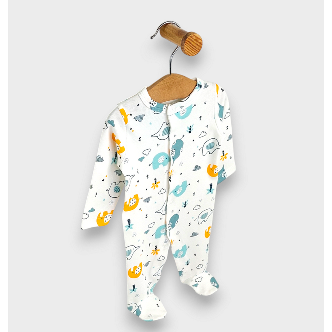 Rainy Бебешки гащеризон с предно закопчаване 56 - 74 см. Шарени слончета