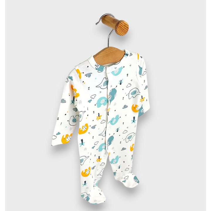 Rainy Бебешки гащеризон с предно закопчаване 56 - 74 см. Шарени слончета