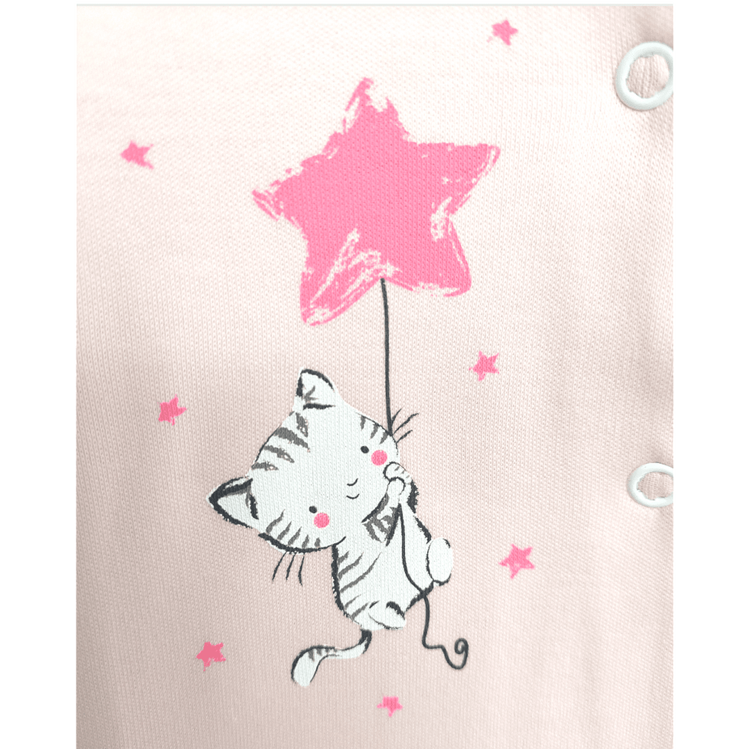 Rainy Бебешки гащеризон с ръкавички 48 - 74 см. Cat and Star розов