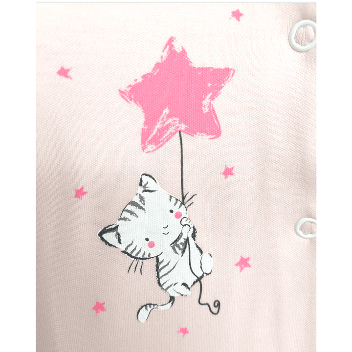 Rainy Бебешки гащеризон с ръкавички 48 - 74 см. Cat and Star розов