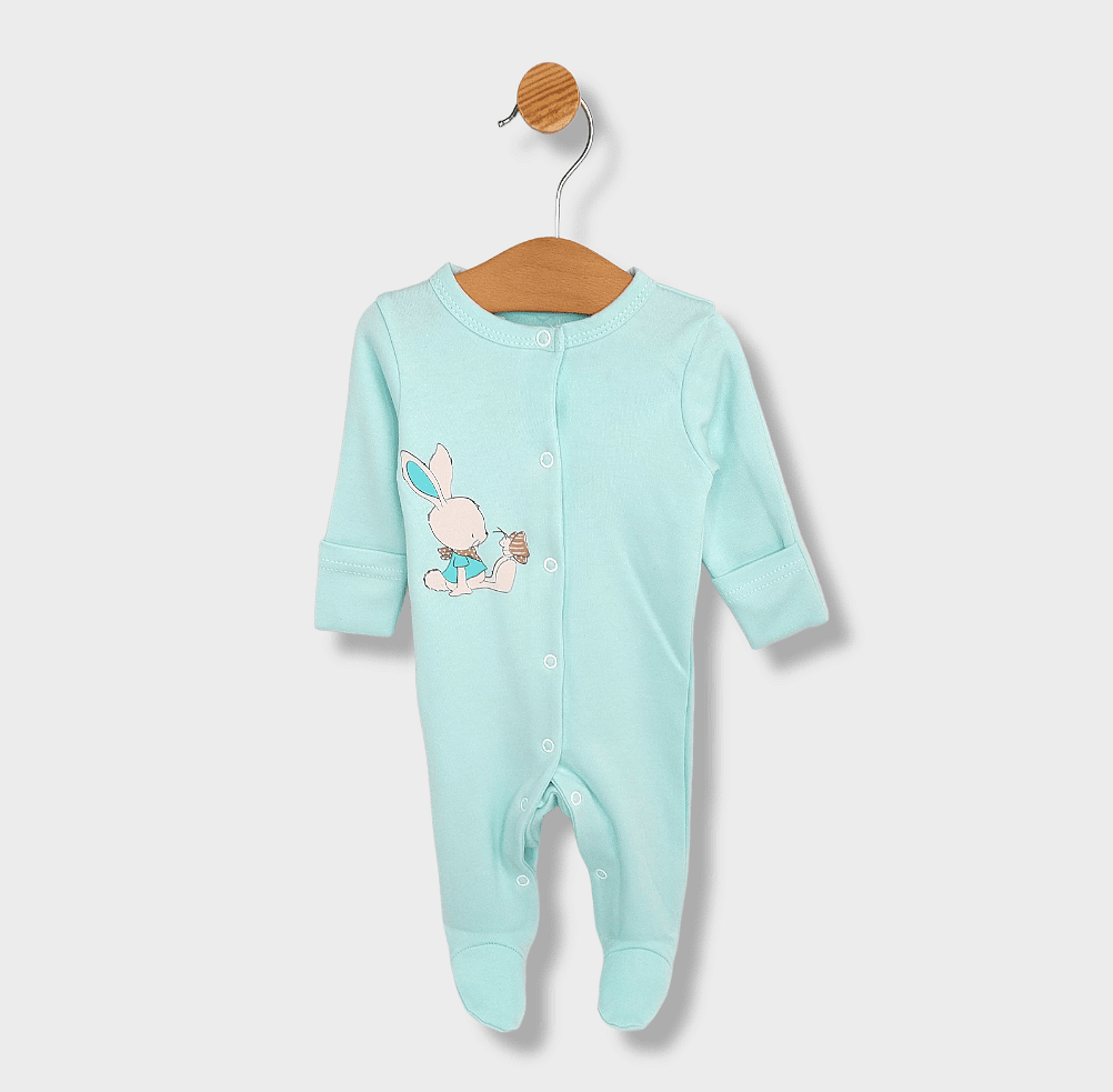 Rainy Бебешки гащеризон с ръкавички и пластрон 48 - 62см. Rabbit and butterfly