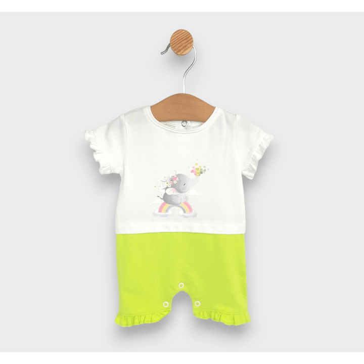 Rainy Бебешки гащеризон Слонче с дъга 56-80см. екрю/зелен