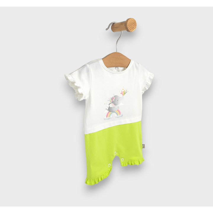 Rainy Бебешки гащеризон Слонче с дъга 56-80см. екрю/зелен