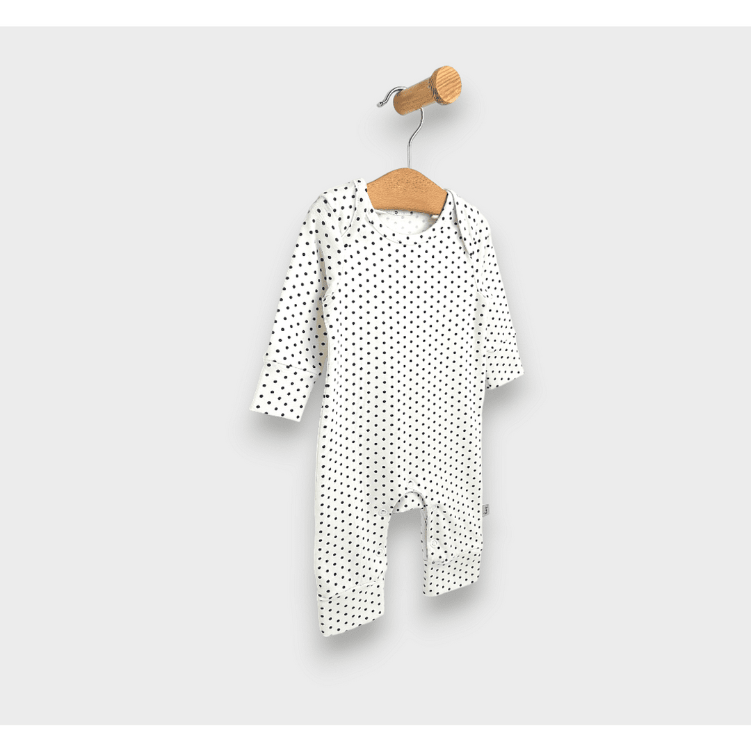 Rainy Бебешки гащеризон Точки/екрю с дълъг ръкав 56-86см.