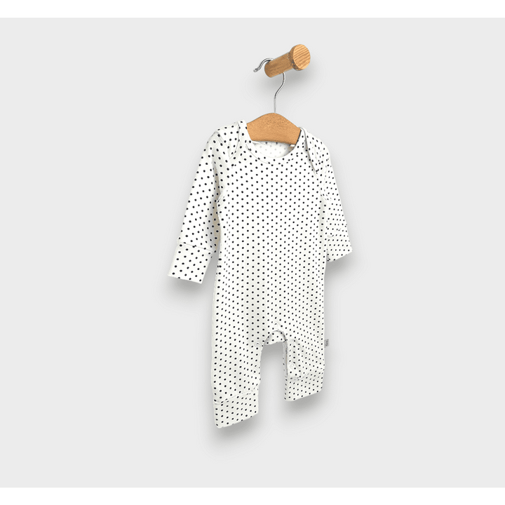 Rainy Бебешки гащеризон Точки/екрю с дълъг ръкав 56-86см.