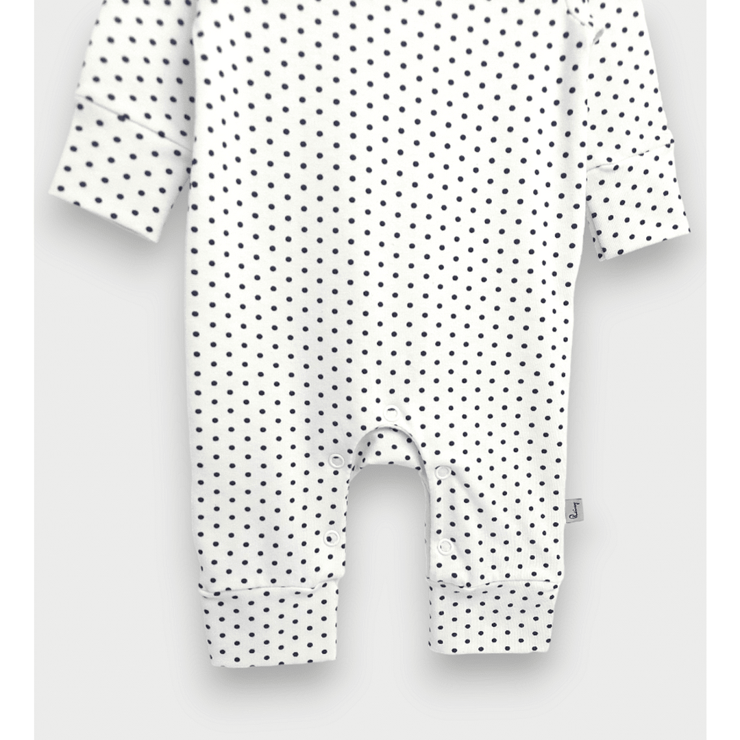 Rainy Бебешки гащеризон Точки/екрю с дълъг ръкав 56-86см.