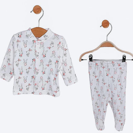 Rainy Бебешки комплект 2 части 48-62 см. Розови Зайчета