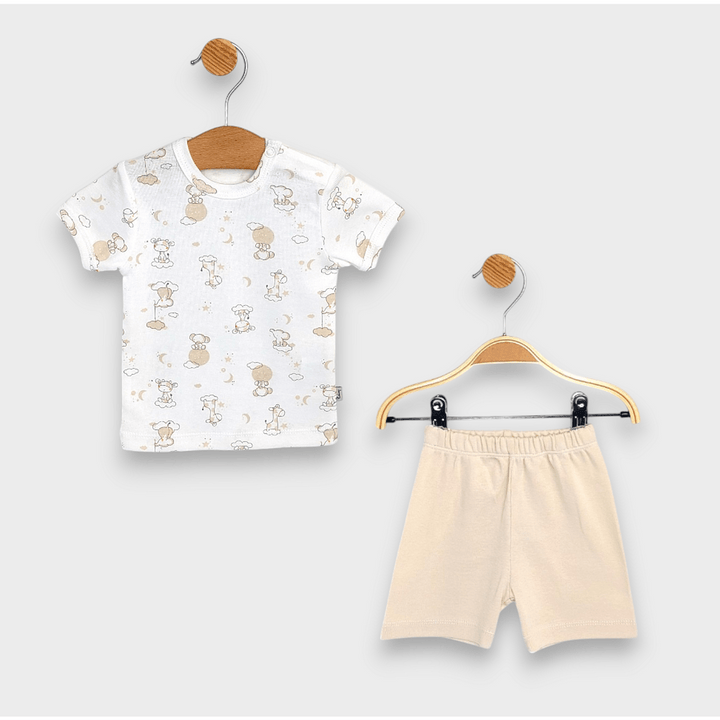 Rainy Бебешки комплект 2 части Baby animals 62-92см. екрю