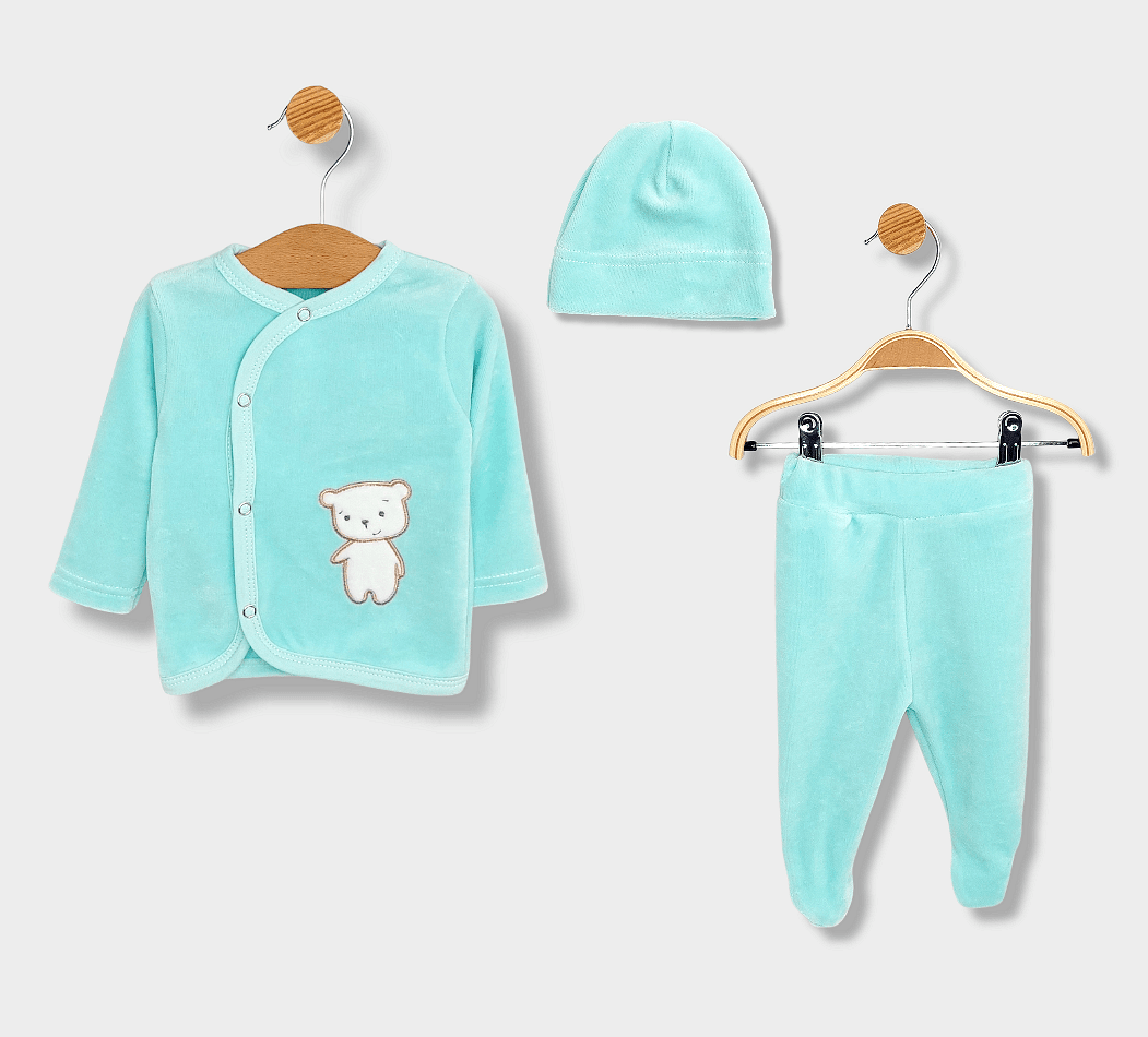 Rainy Бебешки комплект 3 части Little Bear 56-62 см. резеда