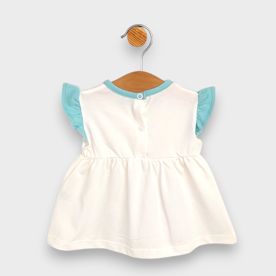 Rainy Бебешки комплект 2 части Fashion Bunny 62-92 см. екрю/аква