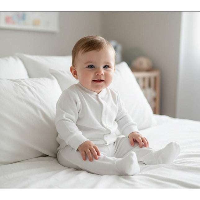 Rainy Бебешки комплект 2 части Жилетка с ританка 48-62 см. бял