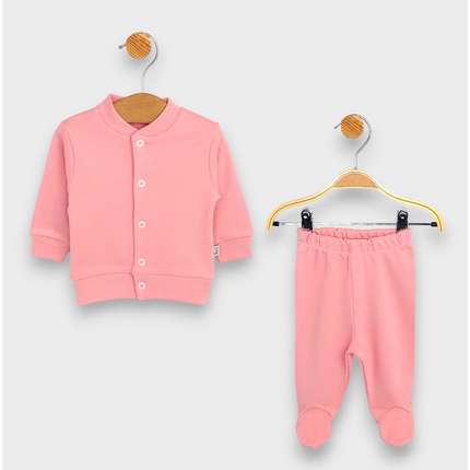 Rainy Бебешки комплект 2 части Жилетка с ританка 48-62 см. пудра