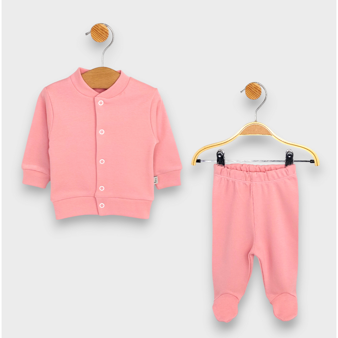 Rainy Бебешки комплект 2 части Жилетка с ританка 48-62 см. пудра