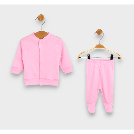 Rainy Бебешки комплект 2 части Жилетка с ританка 48-62 см. розов
