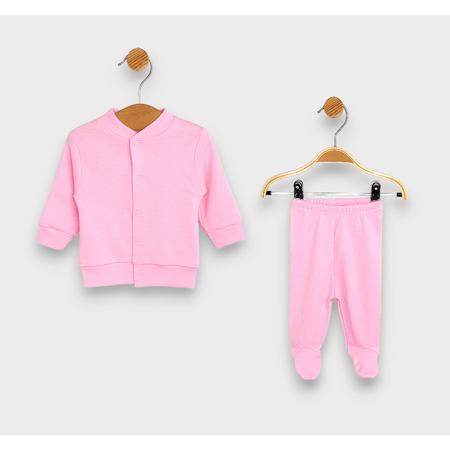 Rainy Бебешки комплект 2 части Жилетка с ританка 48-62 см. розов