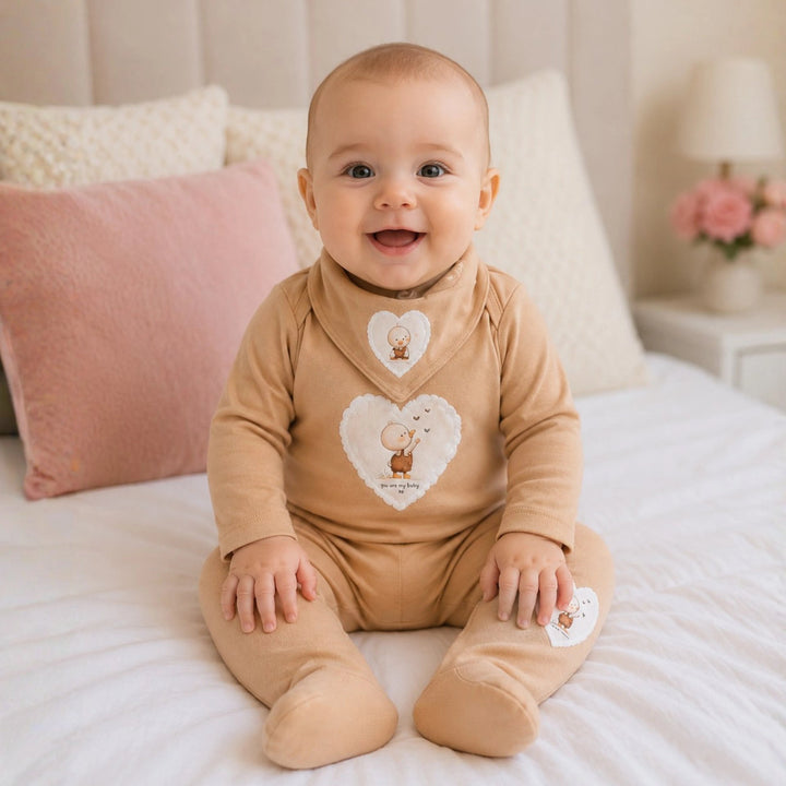 Rainy Бебешки комплект 3 части My little joy 56 - 68 см. мока