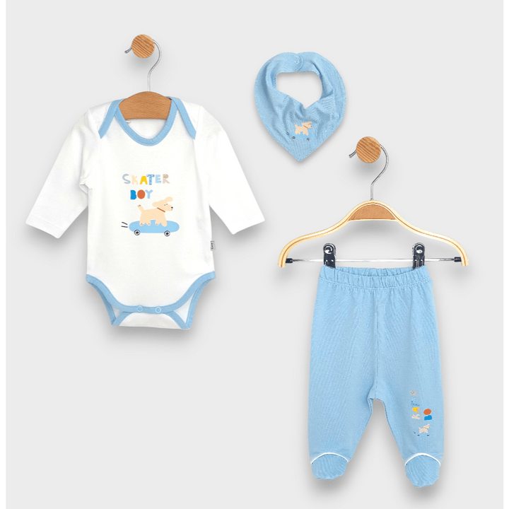 Rainy Бебешки комплект 3 части Skater boy 56 - 68 см. океан