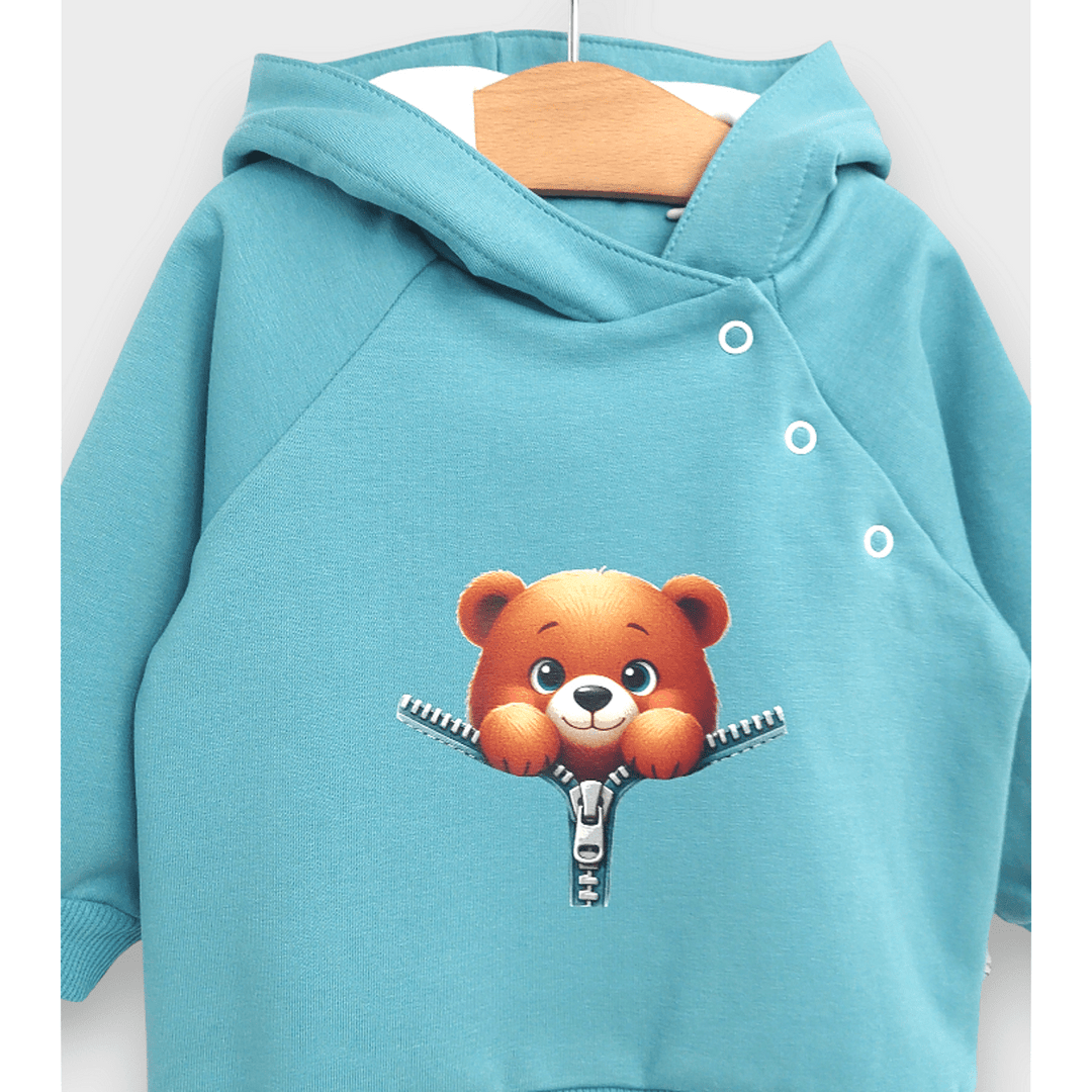 Rainy Бебешки комплект от 2 части Мече с цип 62-92 см. бор