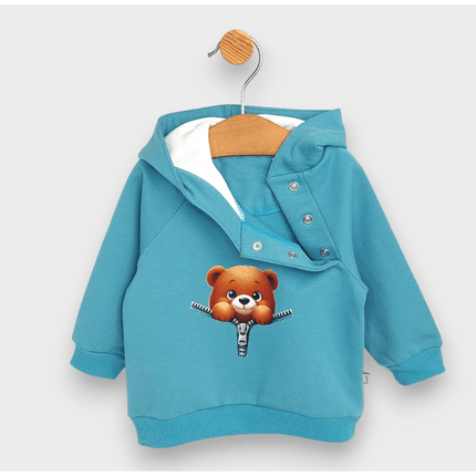 Rainy Бебешки комплект от 2 части Мече с цип 62-92 см. бор