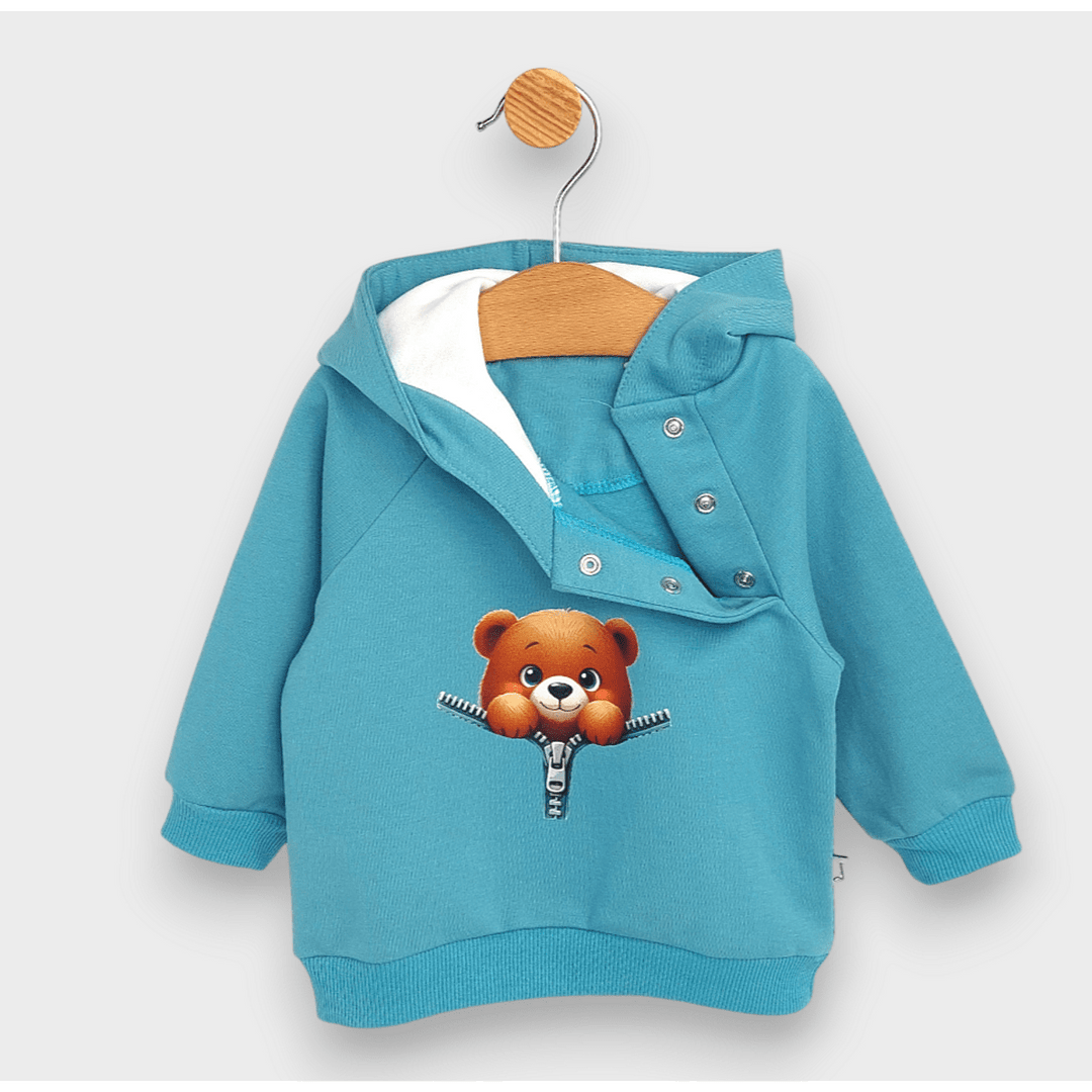 Rainy Бебешки комплект от 2 части Мече с цип 62-92 см. бор