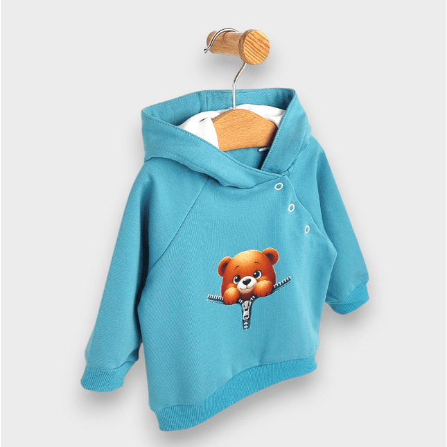 Rainy Бебешки комплект от 2 части Мече с цип 62-92 см. бор