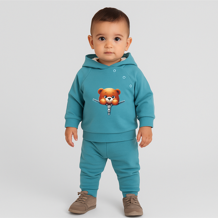 Rainy Бебешки комплект от 2 части Мече с цип 62-92 см. бор