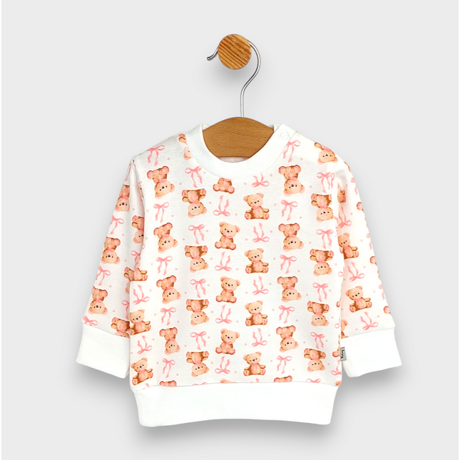 Rainy Бебешки комплект от 2 части Мече с панделка 62-92 см. розов