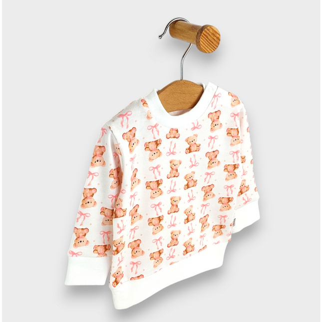 Rainy Бебешки комплект от 2 части Мече с панделка 62-92 см. розов