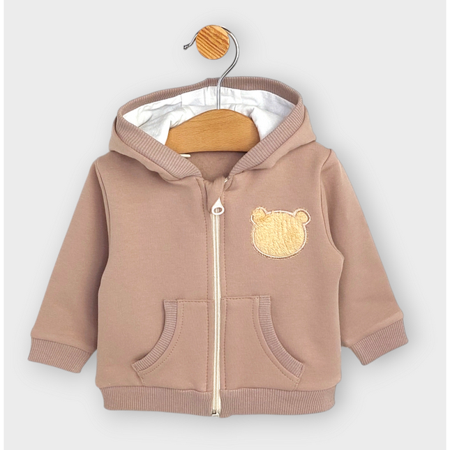 Rainy Бебешки комплект от 2 части Пухено мече 62-92 см. бадем